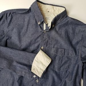Rag & Bone Large L Mens Long Sleeve Chambray Butto